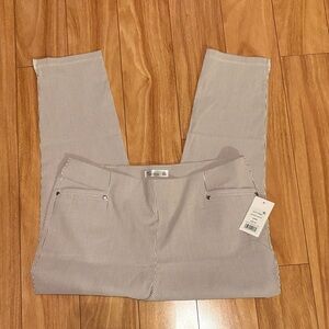 NWT striped crop dress pants from 89th & Madison, side pockets, side ankle slits
